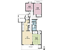 座間入谷ハイツ7号棟 3LDKの間取図画像