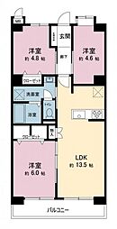 藤和相模原ハイタウン 3LDKの間取図画像