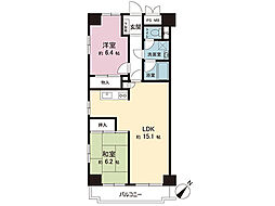 レクハイム相模原2 2LDKの間取図画像