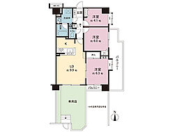 クリオ橋本参番館 3LDKの間取図画像