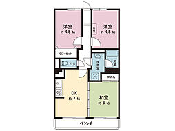 ライオンズマンション中央林間第7 3DKの間取図画像
