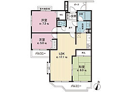 ベルググランデ小田急相模原 3LDKの間取図画像