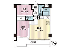 セザール第三鶴間 2LDKの間取図画像
