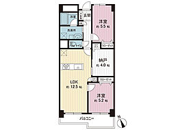 東急ドエルアルス相模原 2SLDKの間取図画像
