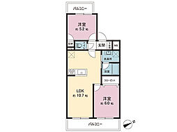 ハイネス南林間 2LDKの間取図画像