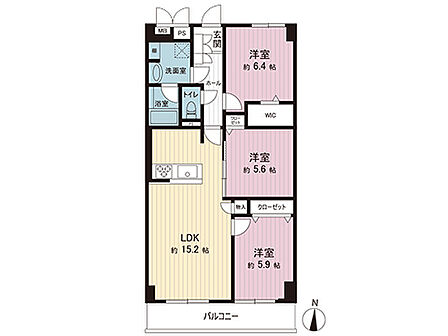 3LDK 間取り