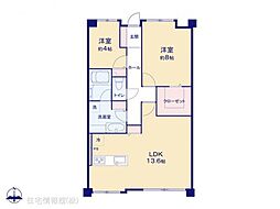 オーベル湘南台 2LDKの間取図画像
