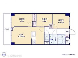 ライオンズマンション磯子第5 3LDKの間取図画像
