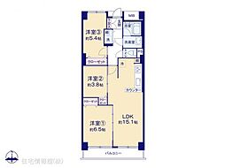 グリーンコーポ東戸塚A棟 3LDKの間取図画像