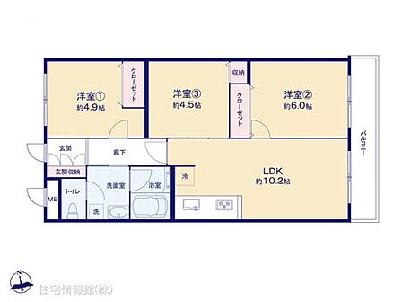 3LDK 間取り