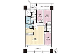 セルシオヒルズすずかけ台 3LDKの間取図画像