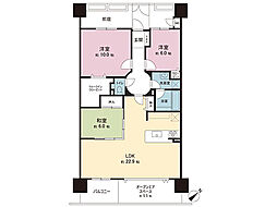 グランシティレイディアントアクアヴィータ 3LDKの間取図画像