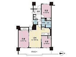 レールシティ八王子 3LDKの間取図画像