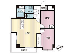 ライオンズマンション西川口第5桃林堂ビル 2LDKの間取図画像