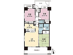 リュール川越 3LDKの間取図画像