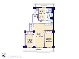 幕張ファミールハイツ4号棟 3LDKの間取図画像