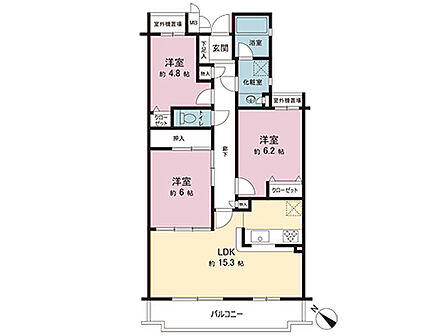 間取図です。図面と異なる場合は現況を優先させていただきます。