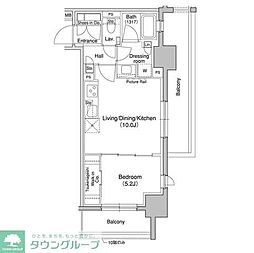 ブリリアンクラス高円寺 13階1LDKの間取り
