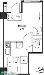 ヴェルト新宿落合 1階1Kの間取り