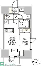イプセ渋谷本町 2階1LDKの間取り