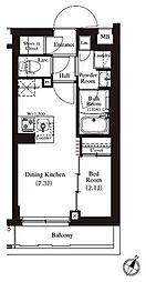 アーバンパーク方南町II 3階1DKの間取り