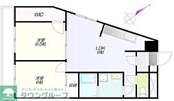 アビタシオン落合 3階2LDKの間取り