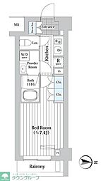 プレール・ドゥーク新宿Ｗｅｓｔ 1階1Kの間取り