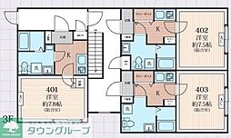 ラシクラス西落合 3階1Kの間取り