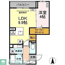 セレスティア中野上高田 1LDKの間取図画像