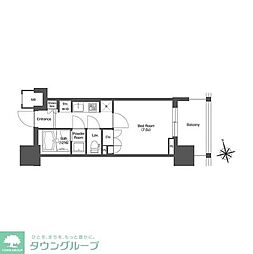 LIBRGRANT西新宿WEST 1Kの間取図画像