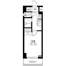パレステュディオ新宿パークサイド 1Kの間取図画像