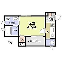 ハイム南阿佐谷 1Kの間取図画像