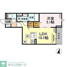 セレスティア若宮 1LDKの間取図画像