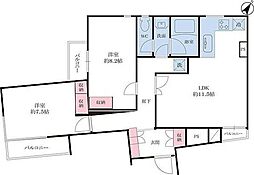 PATH牛込神楽坂 2LDKの間取図画像