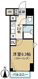 ガラ・シティ高田馬場 1Kの間取図画像