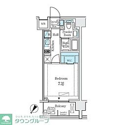 ディームス大塚 1Kの間取図画像