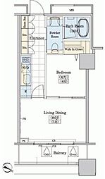 レジディアタワー上池袋タワーサイド 1LDKの間取図画像