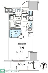 パークアクシス池袋 ワンルームの間取図画像