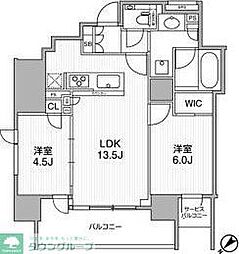 ディームス渋谷本町 2LDKの間取図画像