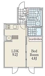 EMBELLIR中野富士見町 1LDKの間取図画像