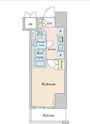 プラウドフラット神楽坂2 1Kの間取図画像