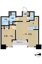 KDXレジデンス東新宿 1LDKの間取図画像