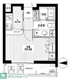ヴァンテアンライフ高円寺壱番館 1Kの間取図画像
