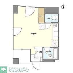 グリーンハイム中野 ワンルームの間取図画像