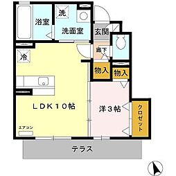 アバンティ1 1LDKの間取図画像