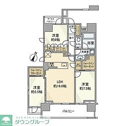 クレヴィア新宿若松町 3LDKの間取図画像