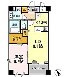 タンドリュクスプレミアム 1LDKの間取図画像