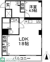 レジ東郷 1LDKの間取図画像