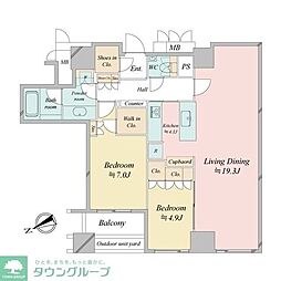 ウエストパークタワー池袋 2LDKの間取図画像