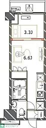 ジェノヴィア四谷三丁目グリーンヴェール 1DKの間取図画像